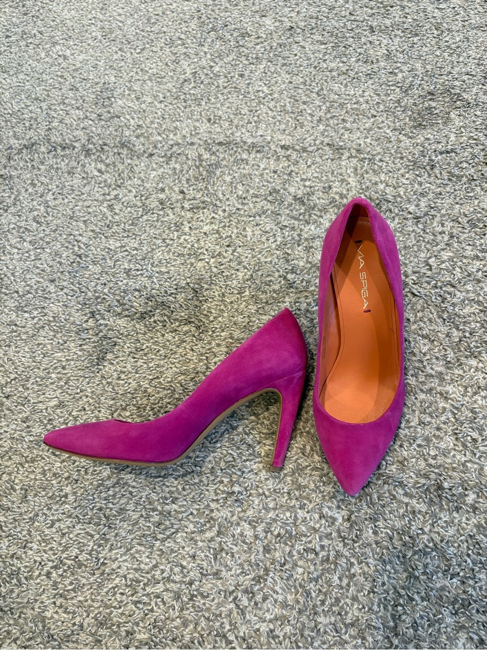 Via Spiga Fuchsia Suede Pointed Toe Pumps